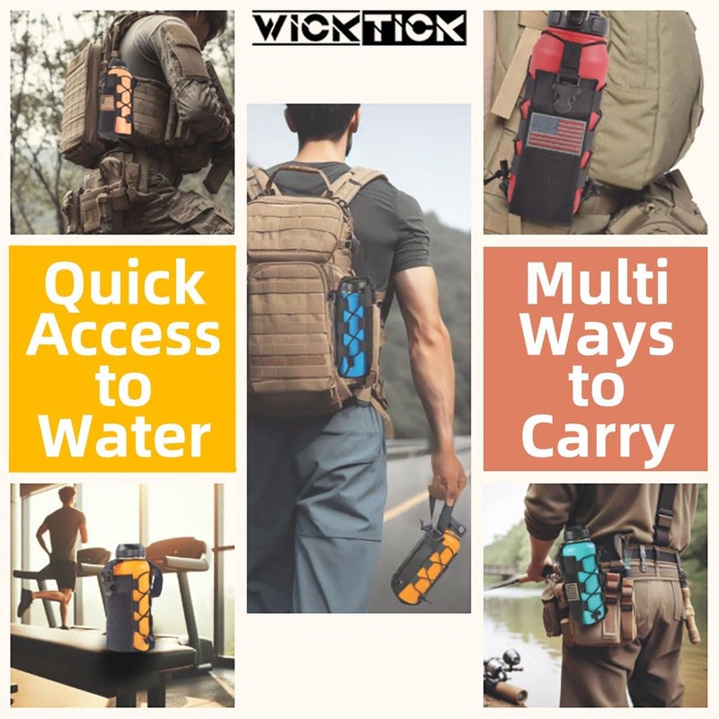 Swicktick Molle Water Bottle Holder Pouch 16 24 32 40 64 oz - Multi-Purpose Tactical Fuel Bottle Bag, Adjustable Size for Outdoor Activities, Adapted to Backpack/Vest/Belt - Image 5